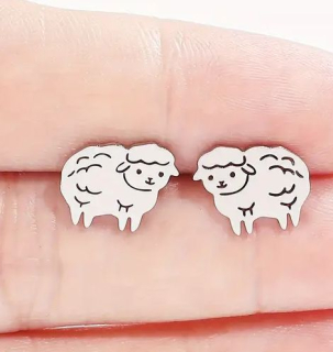 Náušnice ovce (ocelová)