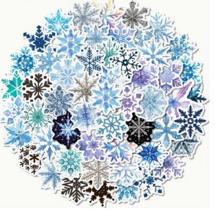 Set 50 samolepek sněhová vločka (3)