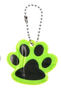 Klíčenka tlapka - reflexní (žlutá)