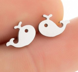 Náušnice velryba (ocel)