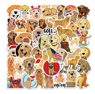 Set 50 samolepek zlatý retrívr