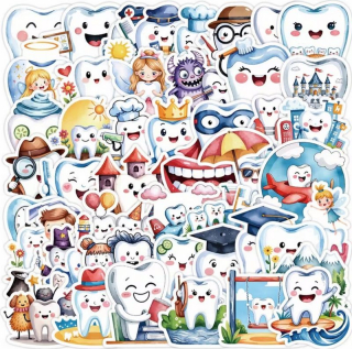 Set 50 samolepek zub (4)