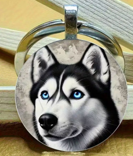 Klíčenka pes - husky (4)