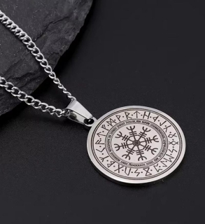Řetízek Vegvísir - kompas (14) - ocelový