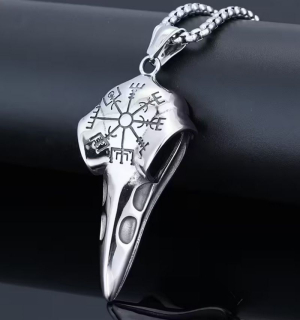 Řetízek Vegvísir - kompas (16) - ocelový