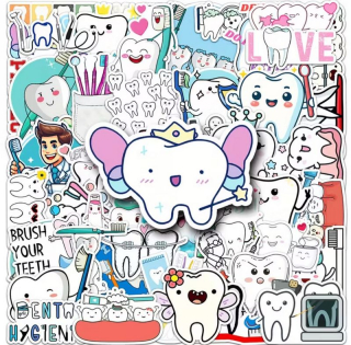 Set 50 samolepek zub (5)