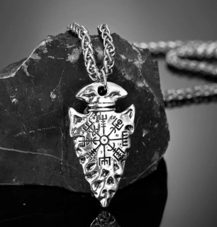 Řetízek Vegvísir - kompas (17) - ocelový
