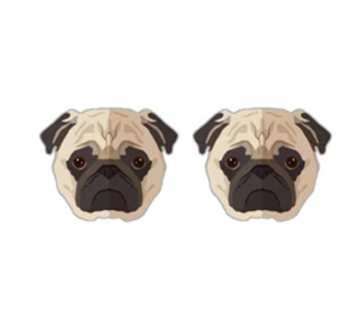 Náušnice pes - mops