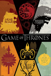 Plakát Game of Thrones - znaky rodů