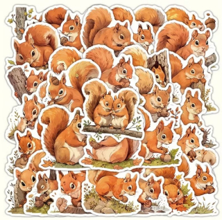 Set 55 samolepek veverka