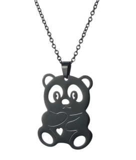 Řetízek panda (ocel) černá