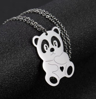 Řetízek panda (ocel) stříbrná