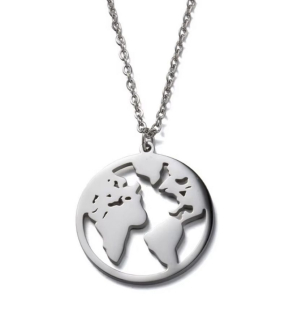 Řetízek planeta země - ocelový