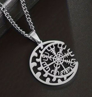 Řetízek Vegvísir - kompas (18) - ocelový
