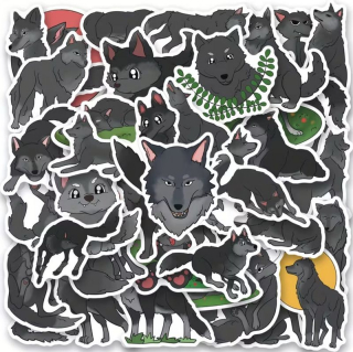 Set 50 samolepek vlk (5)