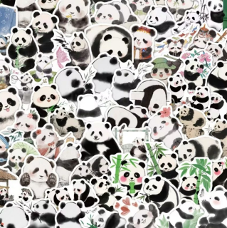 Set 70 samolepek panda 