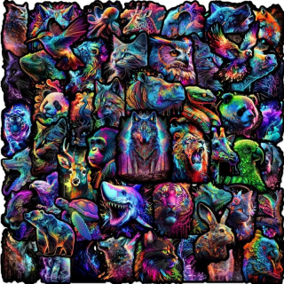 Set 50 samolepek zvířátka (7)