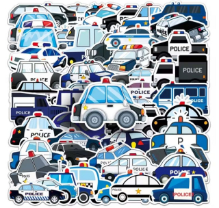 Set 50 samolepek policie (2)