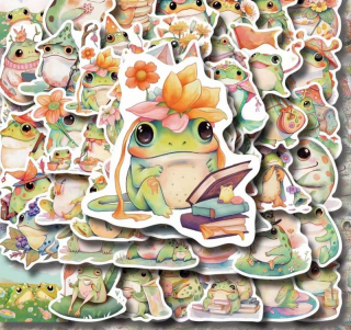 Set 50 samolepek žába (3)