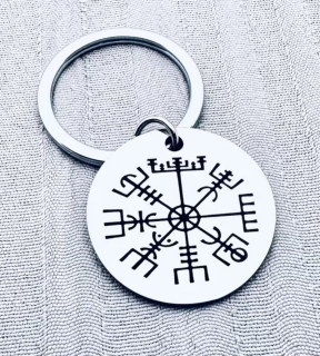Klíčenka kompas - vegvisir - ocel (13)