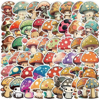 Set 50 samolepek houby (4)