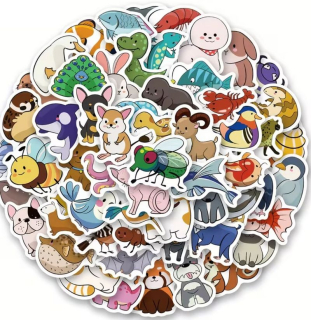 Set 100 samolepek zvířátka (2)