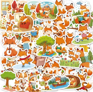 Set 56 samolepek liška