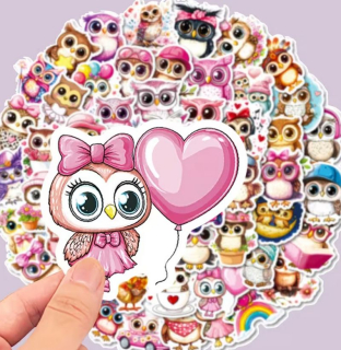 Set 50 samolepek sova (6)
