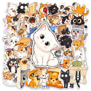 Set 50 samolepek kočka (17)