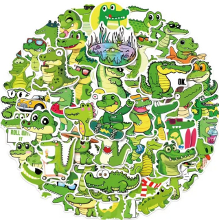 Set 50 samolepek krokodýl