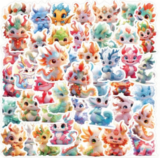 Set 50 samolepek drak (6)