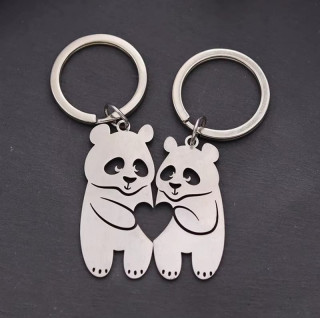Klíčenka panda (ocelová) - 2 ks