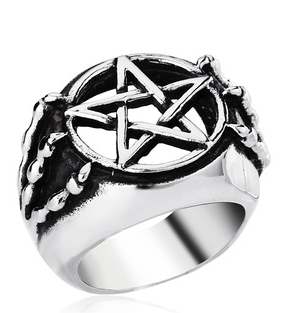 Prstýnek Supernatural - pentagram (ocel)