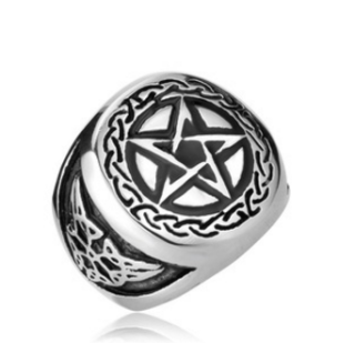 Prstýnek Supernatural - pentagram (ocel) - 3