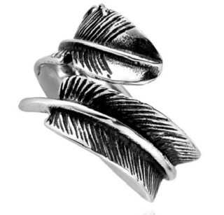 Prsten listy - ocelový