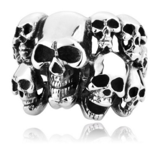 Prstýnek lebky (ocel) 3 - menší